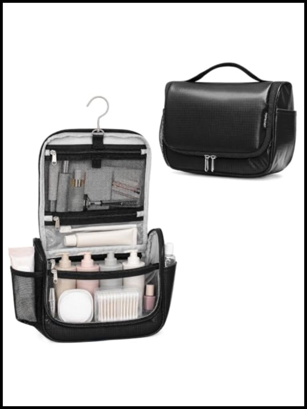 Waterproof Hanging Toiletry Bag Wide Open Travel Makeup Organizer